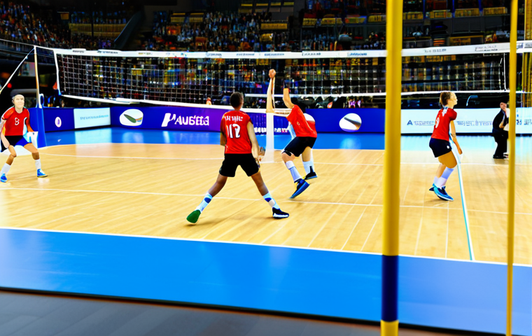 배구 게임 규칙 변경 사례 - Modern Volleyball Strategy**

"A dynamic volleyball match scene, showcasing a libero in action, divi...