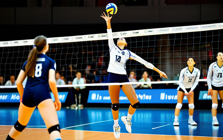배구 게임 규칙 변경 사례 - Modern Volleyball Strategy**

"A dynamic volleyball match scene, showcasing a libero in action, divi...