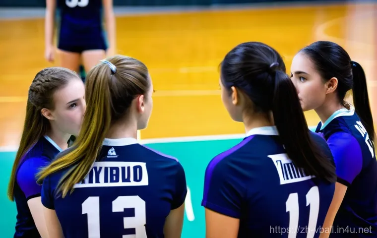 배구 유니폼 색상 선택 팁 - **Vibrant Team in Action:** A dynamic, high-energy shot of a co-ed volleyball team (diverse ages, 15...