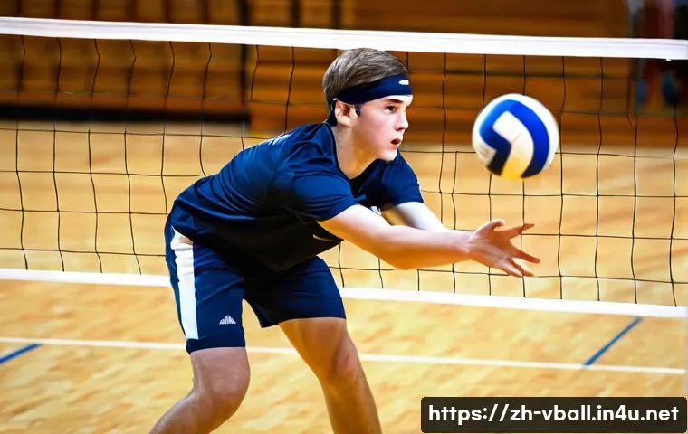 배구 기술 향상 훈련법 - **Prompt 1: Innovative Basic Training - Sensory Focus**
    A dynamic, realistic photograph of a you...