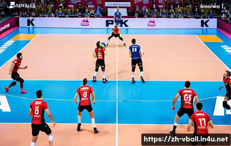 배구 해외 리그 정보 - A dynamic scene from an Italian Volleyball Super League match showcasing powerful players in athleti...