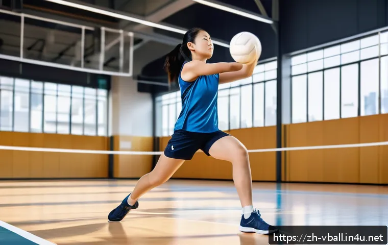 배구 스트레칭 루틴 - A dynamic volleyball training scene featuring a young Asian athlete performing shoulder and wrist wa...