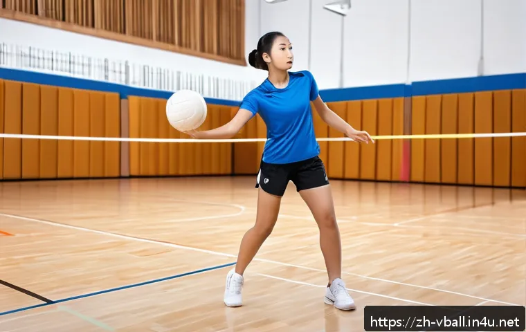 배구 경기를 위한 실내 운동 - A dynamic indoor volleyball training scene focusing on a young adult player wearing athletic shorts ...