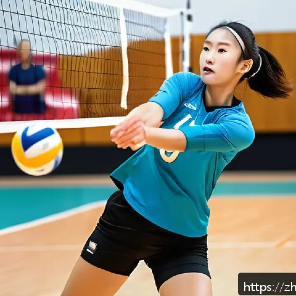 배구 전술 용어 해설 - A dynamic volleyball scene capturing a setter and outside hitter executing a rapid attack play. The ...