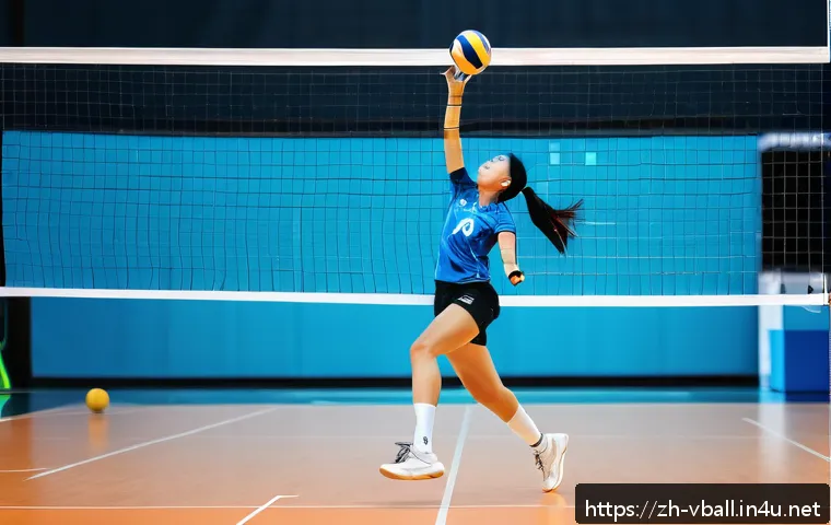 배구 관련 스타트업 아이디어 - A high-tech volleyball training scene featuring an athlete wearing advanced wearable sensors on thei...