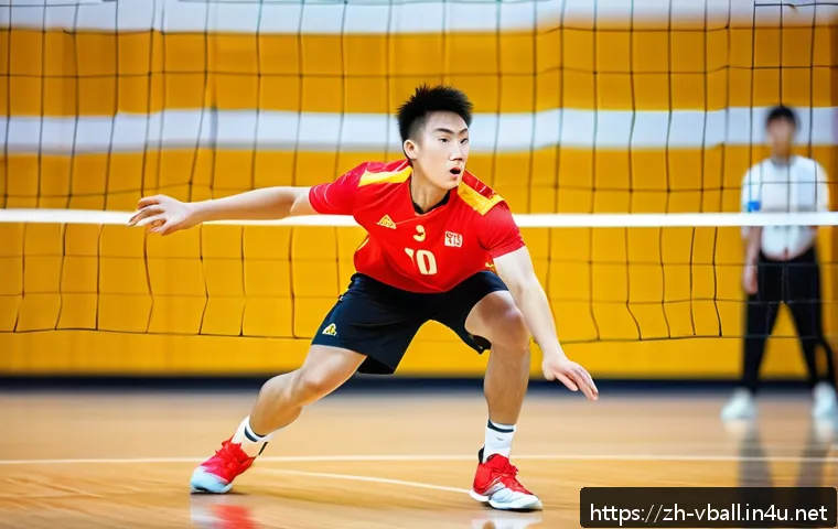 배구 경기에서의 스피드 유지 - A dynamic volleyball training scene focused on short-distance sprint drills: an athletic young Chine...
